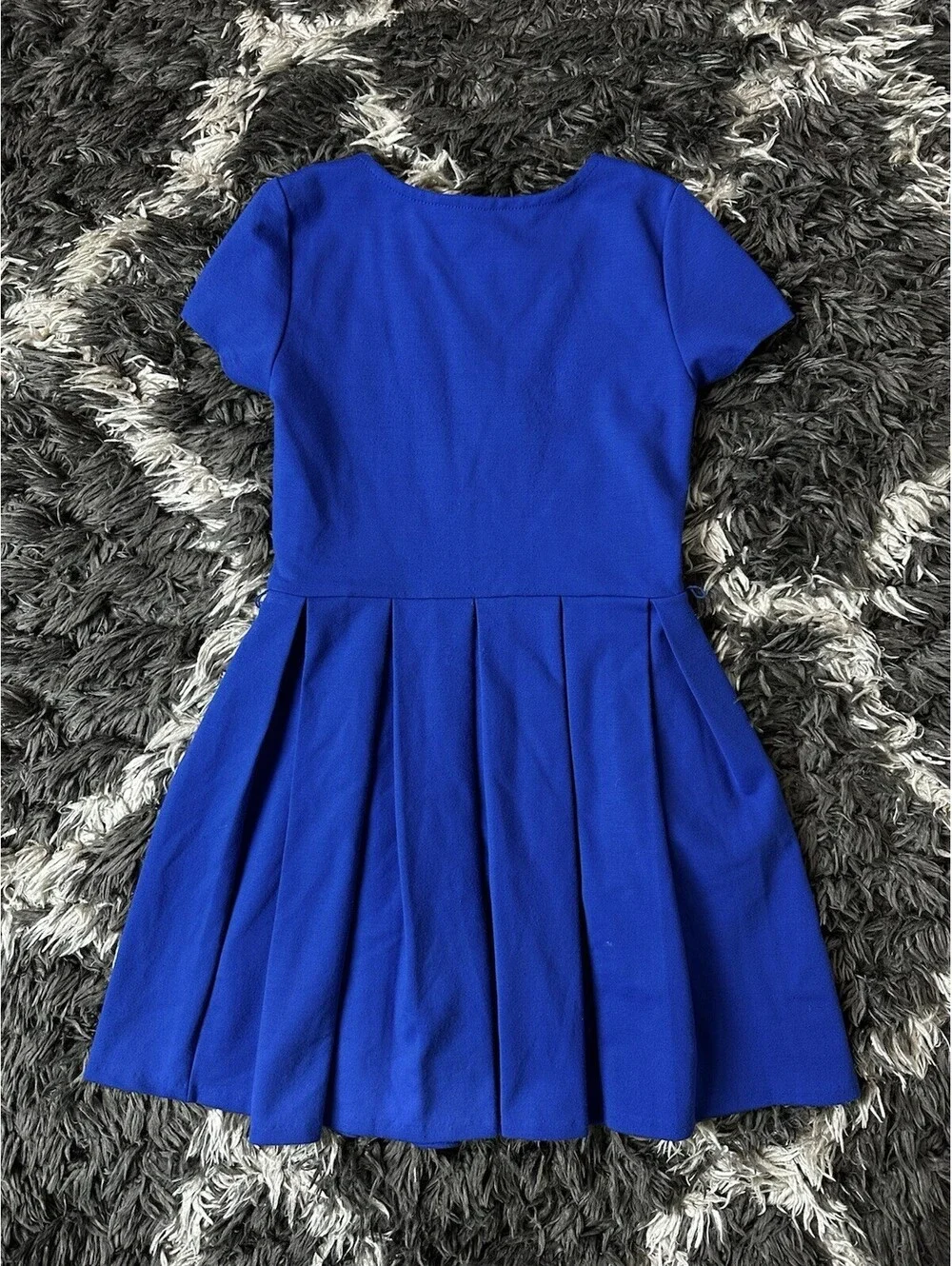 Polo Ralph Lauren Girls Royal Blue Pleated Short Sleeve Dress Size M 8-10